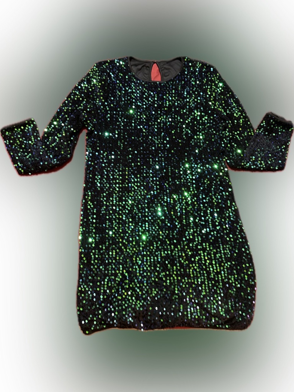 XXL Black Polyester-Spandex Sequin Dress
